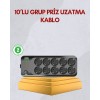 10 Prizli Uzatma Kablosu Termal Koruma USB Type-C Hızlı Şarj 2500W