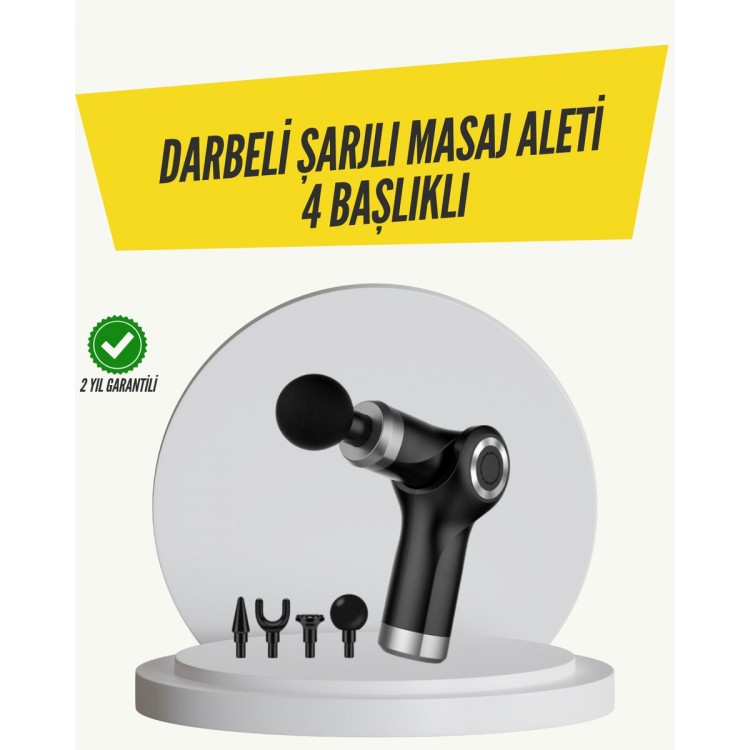 Mini Massage Gun 4 Heads 6 Speed ​​Adjustable
