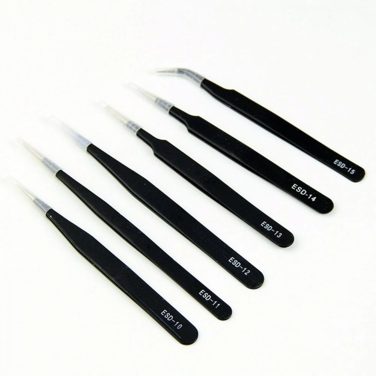 Esd-101112131415 6 Piece Anti Static Tweezers Set-(5775)