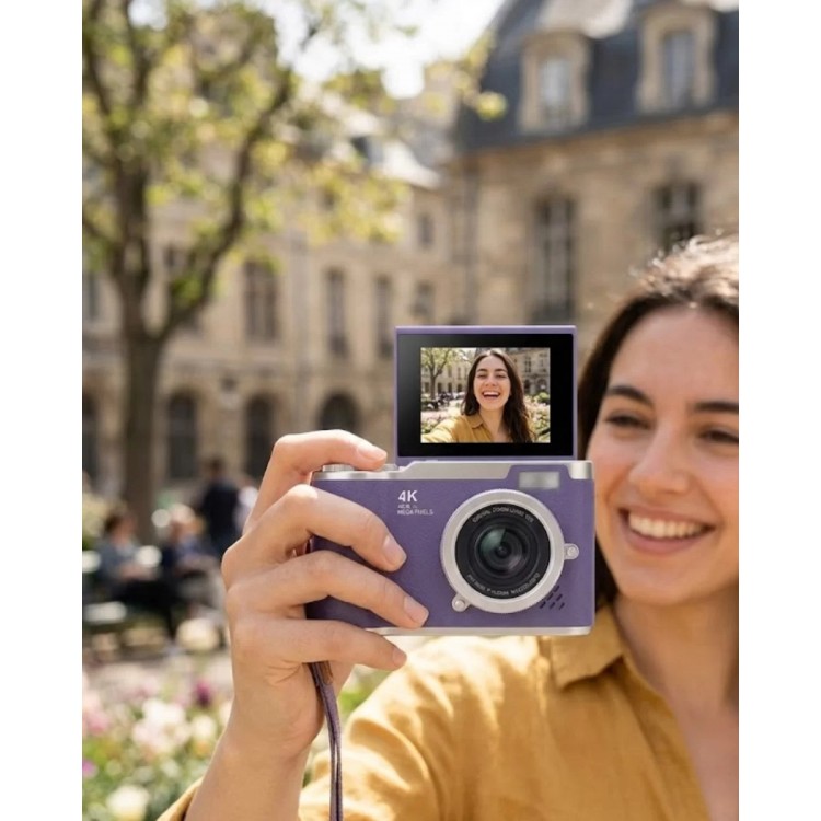 4K Dijital Kamera 48 MP Flip Ekran Vlog ve Fotoğraf Makinesi