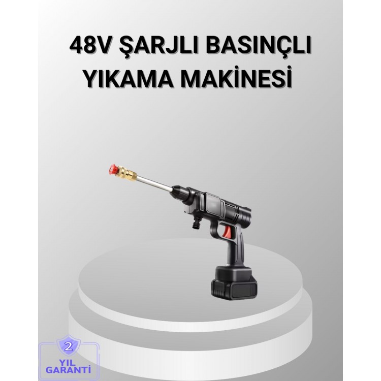 48V Kablosuz Yıkama Makinesi – 2 Pil Köpük Tankı ve Ayarlanabilir