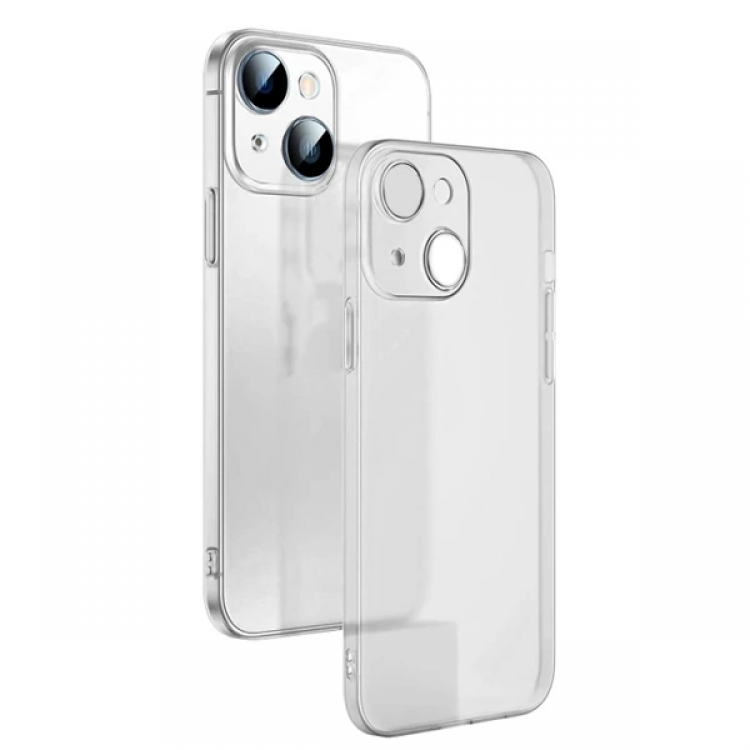 Ally iPhone 14 Plus 6.7inch Frosted GlassTransparent Camera Protected Case-(5775)