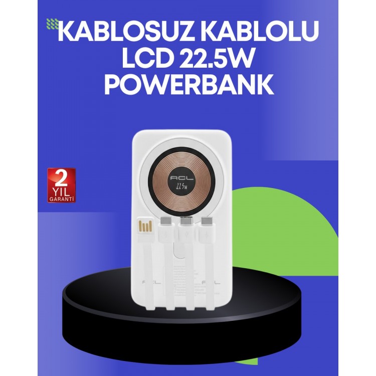 Portable Powerbank Compact Design with Multiple Cable Outputs