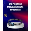 Süper Parlak LED Kafa Feneri 3 Renk 53 Mod Type C Şarjlı