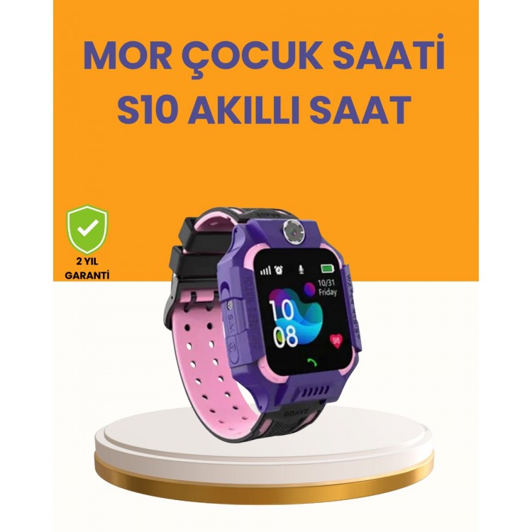 S10 Purple Smart Children's Watch Location Tracking andSecurity Featured