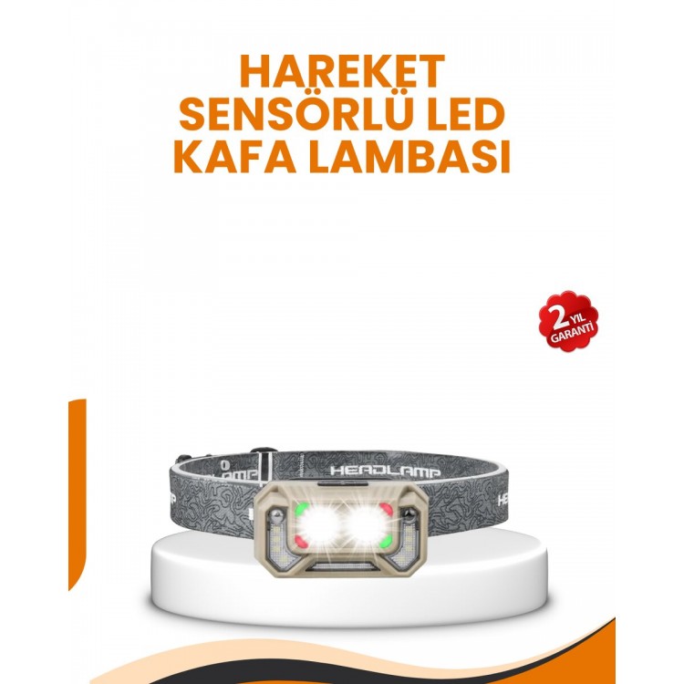 Uzun Menzilli Sensörlü LED Kafa Lambası Kamp ve Yürüyüş