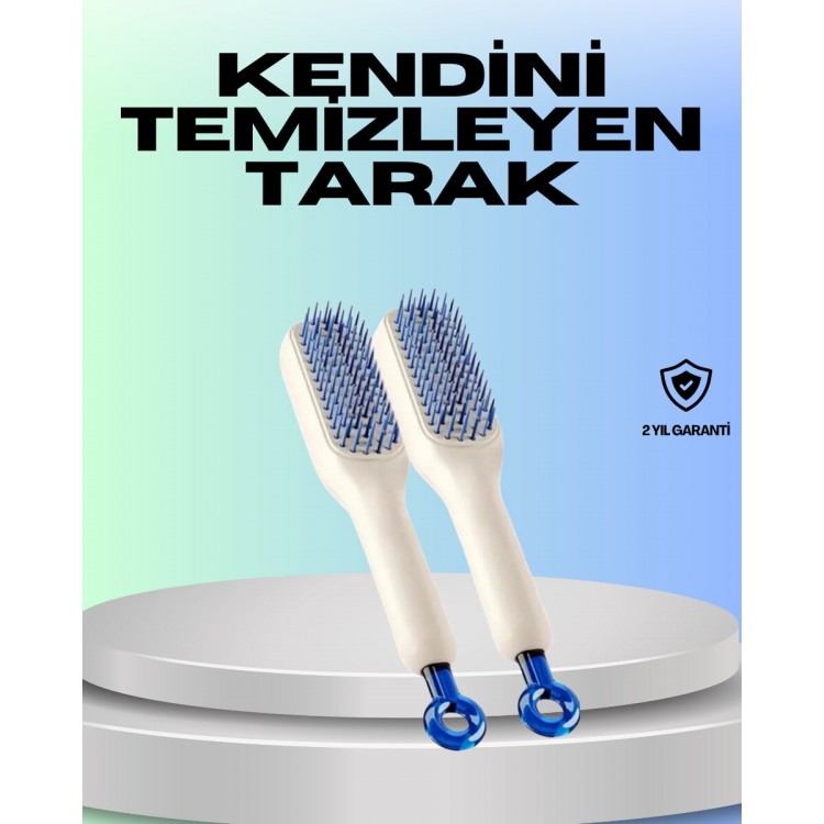 Kendini Temizleyen Ergonomik Saç Tarağı – ABS Gövde Silikon Diş