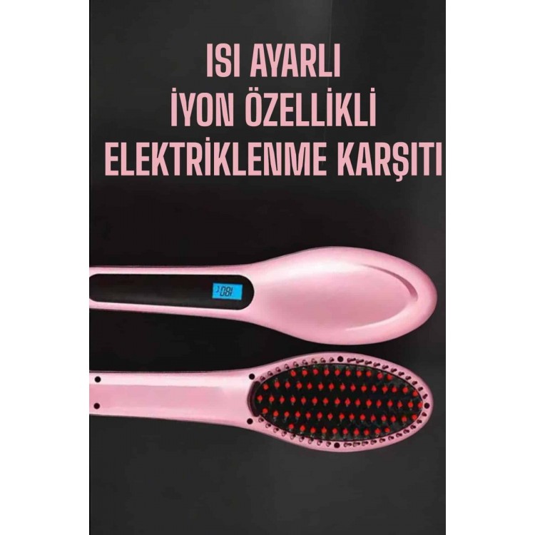 Fön Tarağı Saç Düzleştirici Sıkı Dişli Isı Ayarlı Elektriklenme Karşıtı