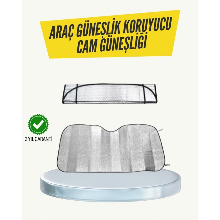 Metalize Reflektörlü Katlanabilir Araç Güneşliği – Yüksek Performanslı Isı ve UV Koruması