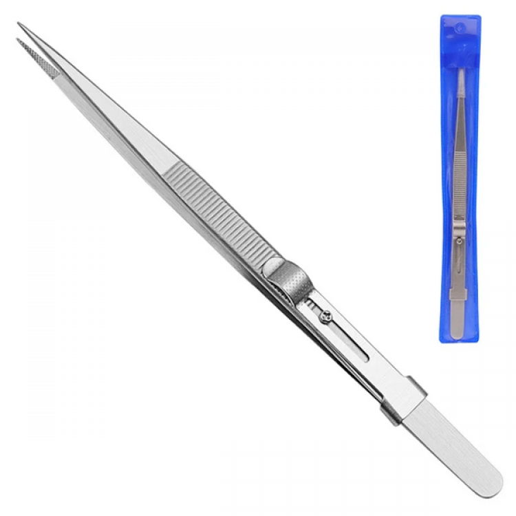 ALLY Adjustable Tweezers Stainless Steel Flat Tip Tweezers-(5775)