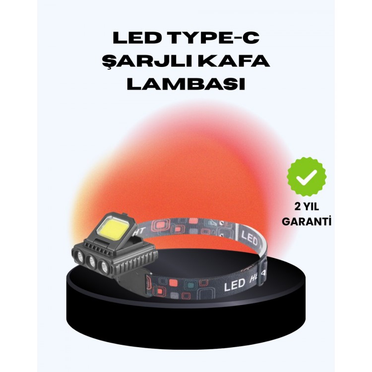 COB+XPE LED Headlamp 800 LumenMulti-Mode with USB Type C Charging