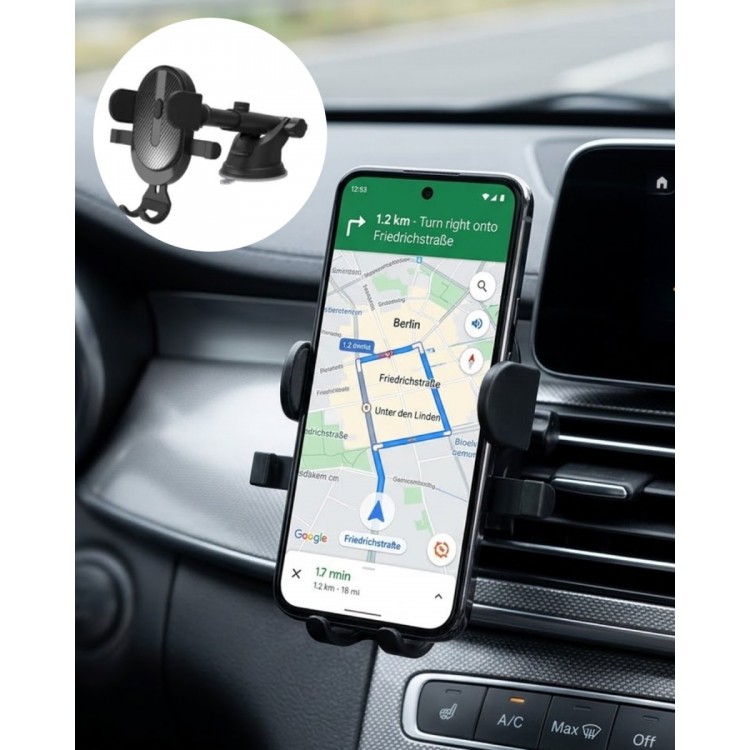 Car Vent Phone Holder 360 Degree Rotating AutomaticLocked Stand