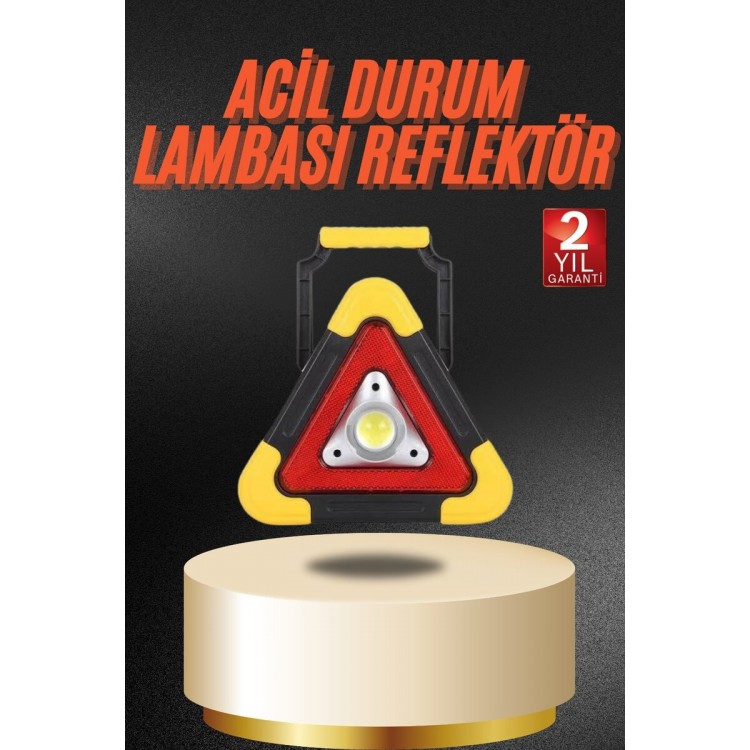 Illuminated Warning Lamp Reflector Rechargeable Illuminated Triangle LED EmergencySituation Lighthouse