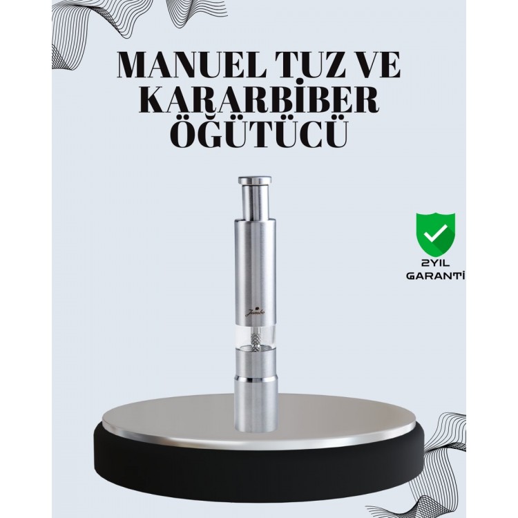 Tuz ve Kararbiber Öğütücü - Şeffaf Akrilik Hazne