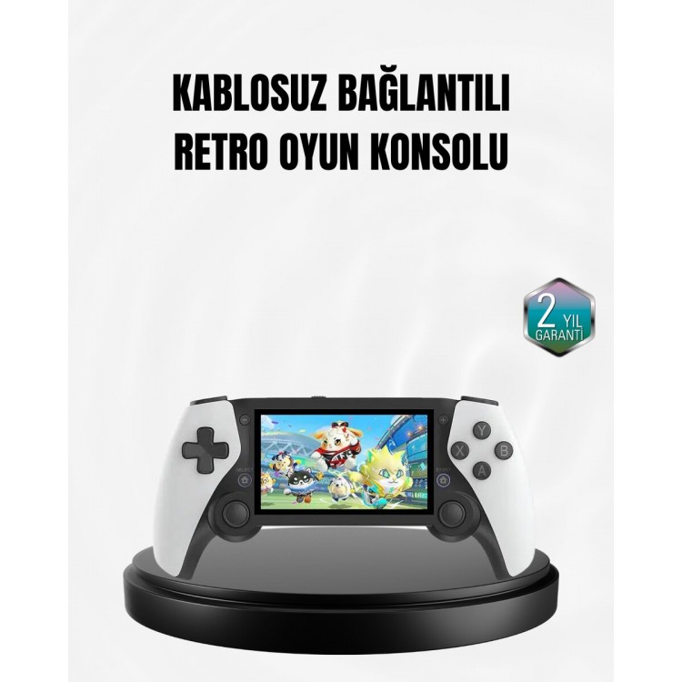 Retro Game Console with 4.3 Inch Screen –64 GB Memory, Rechargeable and Multimedia Supported