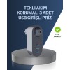 Çocuk Korumalı Termal Priz – 3'lü USB Şarj ve Akım Koruması