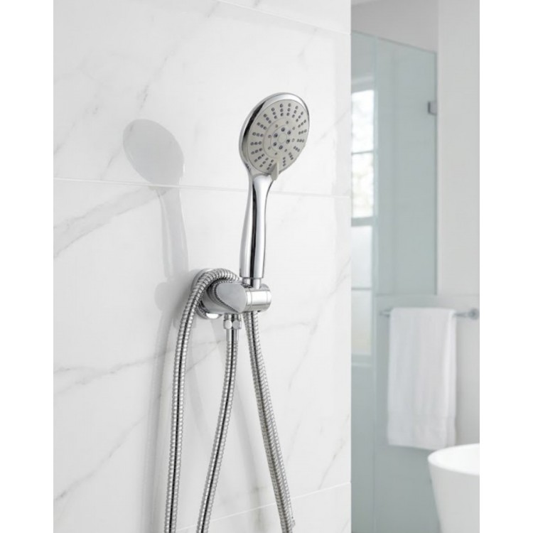 Shower Head Set Spiral Hose Movable Hand ShowerLime Resistant Design of the Handle