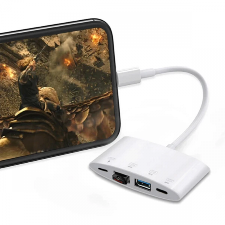 Ally NK-1040 4in1 iPhone Lightning To UsbCamera Adapter-(5775)
