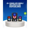 RGB Işıklı USB Hoparlör Seti 9W Çıkış Gücü Derin Bas