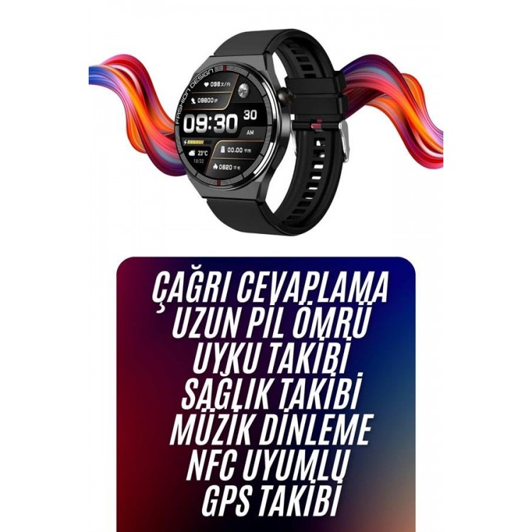 Amoled Ekran Akıllı Saat Üç Kordonlu İOS Android Uyumlu