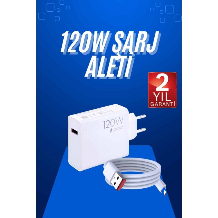 120 Watt Turbo Fast Charger Kit FastCharge 3*AA Beyaz