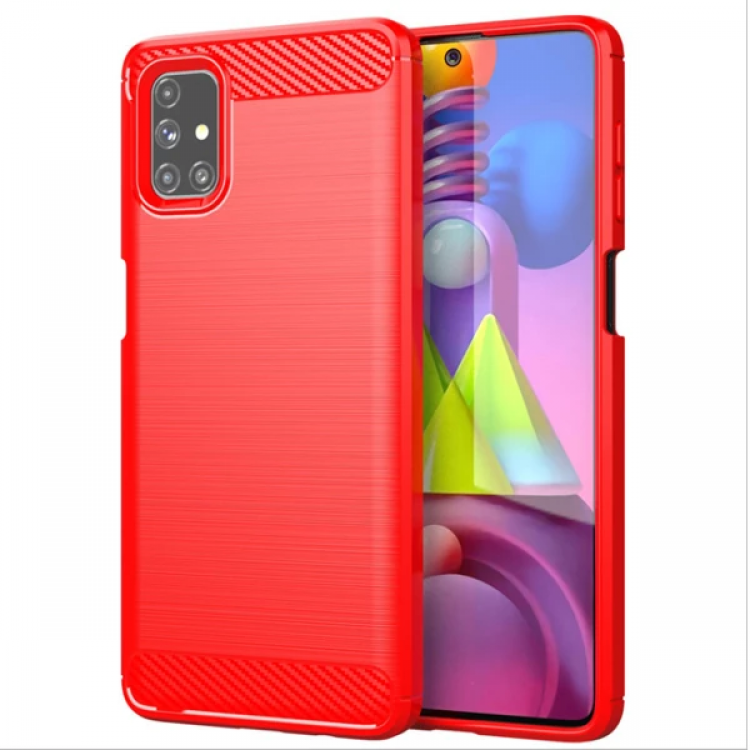 ALLY Samsung Galaxy M51 Brushed Carbon Fiber SiliconeCase-(5775)