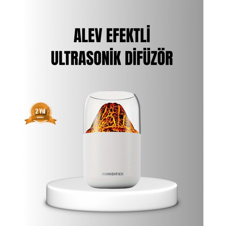 Flame Effect Ultrasonic Essential Oil Diffuser 280ml WaterWith Tank and Silent Operation