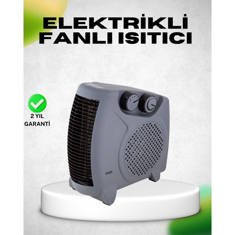 Fan Electric Heater with Thermostat Safe Fireproof Plastic Body