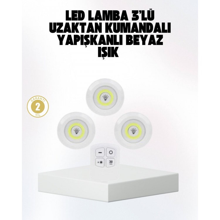 Wireless Daylight 3 LED Spot Lamp Controlled