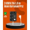 4-pin Socket with 3 USB Ports with Surge Protection 4.1A Fast Charging