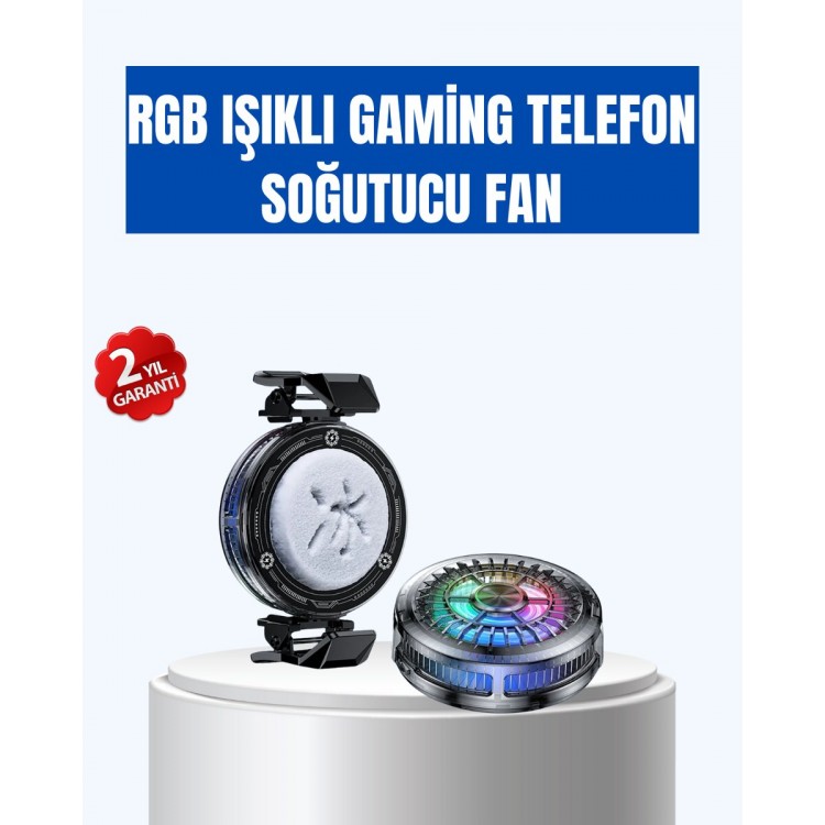 Gaming Phone Cooler RGB Fan Quiet Operation AllModels Compatible