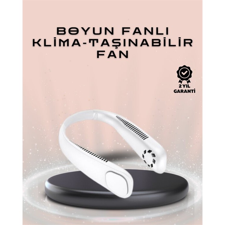 Giyilebilir Sessiz Fan | 224g Hafif Bladeless Güvenli Tasarım 5 Vitesli Soğutma USB Şarjlı Fan