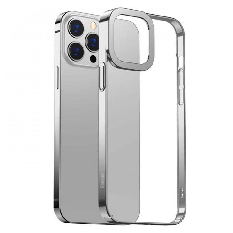 Baseus Glitter iPhone 13 Pro Case Colored EdgeTransparent Case-(5775)