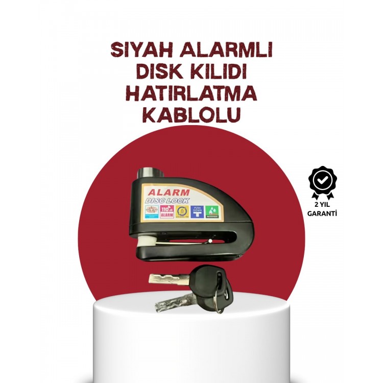 Güvenlik Sensörlü Alarmlı Disk Kilidi Motosiklet ve Bisiklet İçin