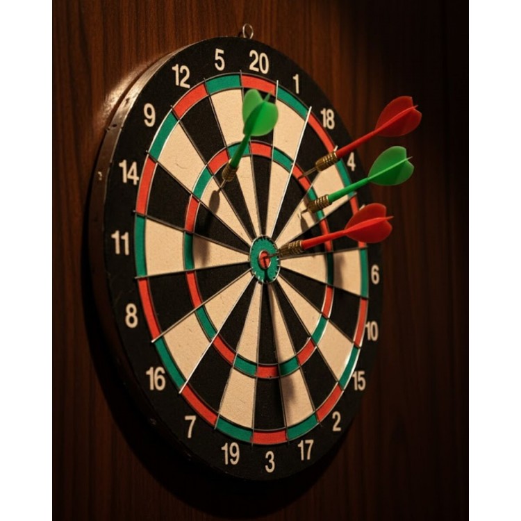 Quality Wooden 15 Inch Dartboard Easy Assembled4 Arrows