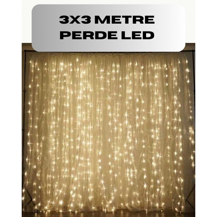 3x3 Perde LED Işık Şelale Model Özel Gün Dekoratif Aydınlatma