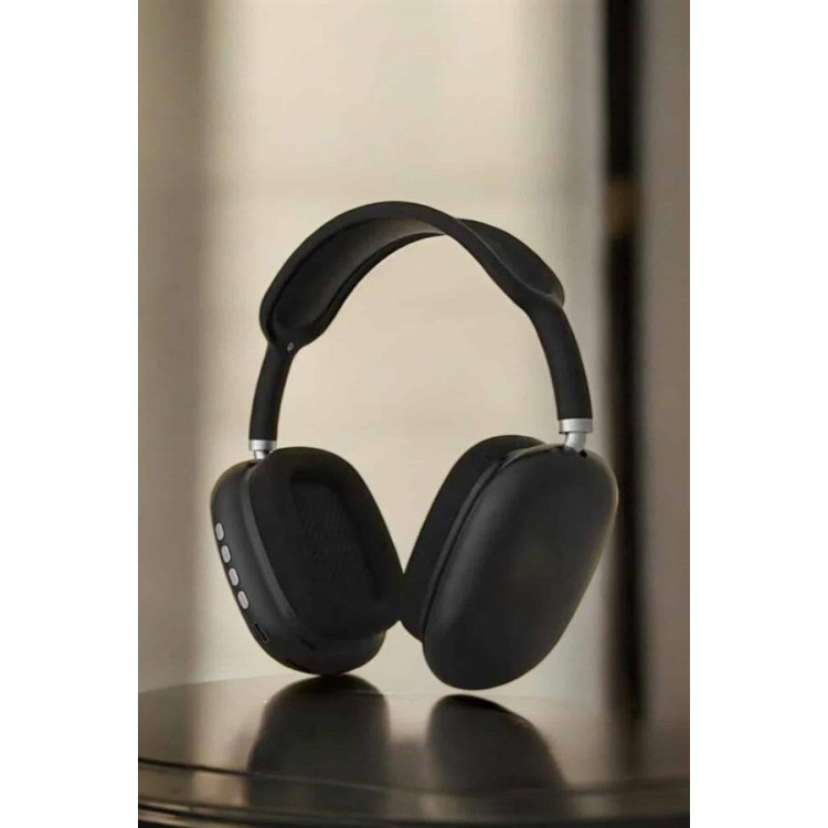 P9 Plus Headphone Black Over-Ear with Bluetooth ConnectionKablosuz
