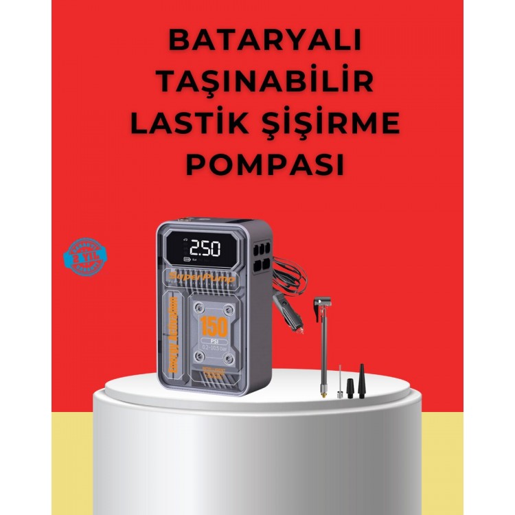 Hızlı Şişirme Güçlü Motorlu 150 PSI Araba Lastik Pompası