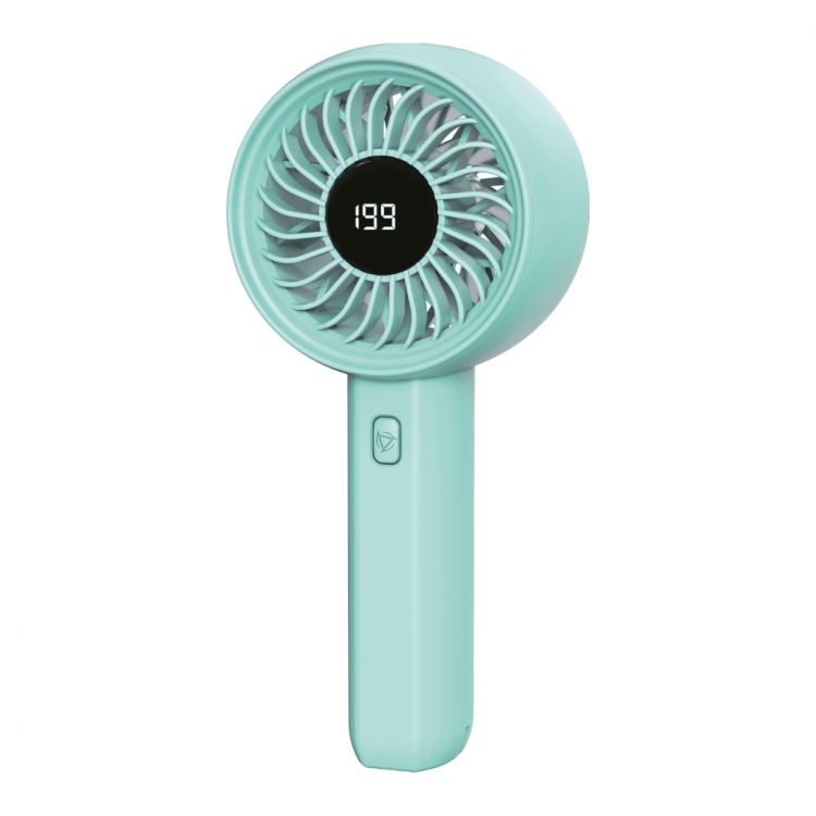 FENY FN-F45 GREEN One-Button Adjustable PowerLCD Display Handheld Use Built-in 1800mAh Battery Type-Fan with C Charging Port (1923)