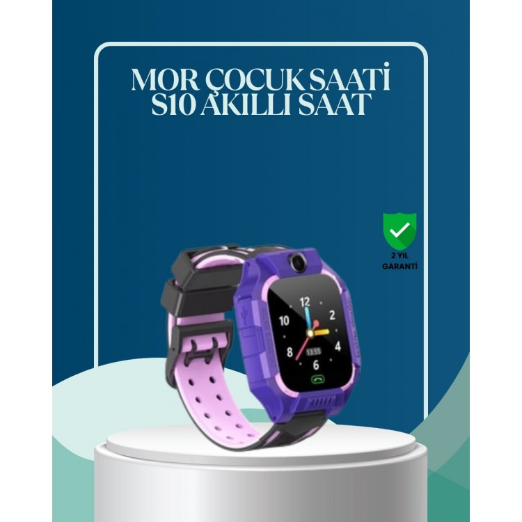 S10 Purple Child Tracking Watch Electronic Barrier andVoice Message Supported