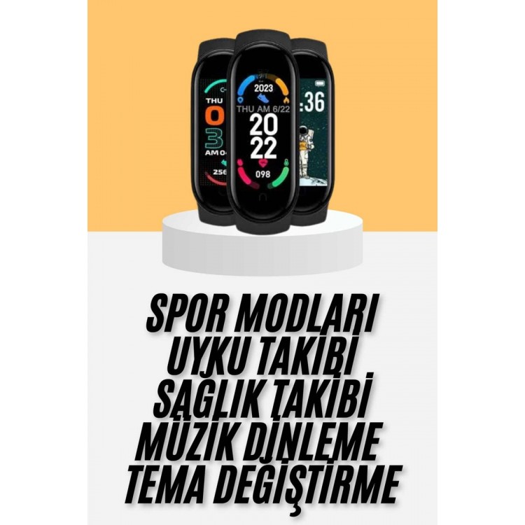 M6 Smart Bracelet Black Pedometer Fitness Tracker Androidand iOS Compatible
