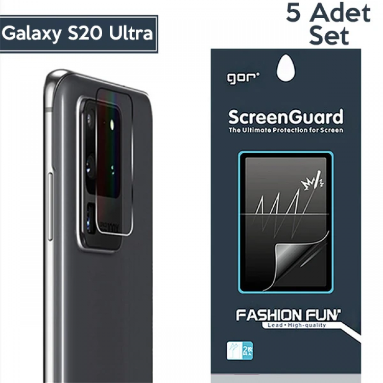 GOR Samsung Galaxy S20 Ultra  Kamera Lens Koruyucu 5 Adet-(5775)