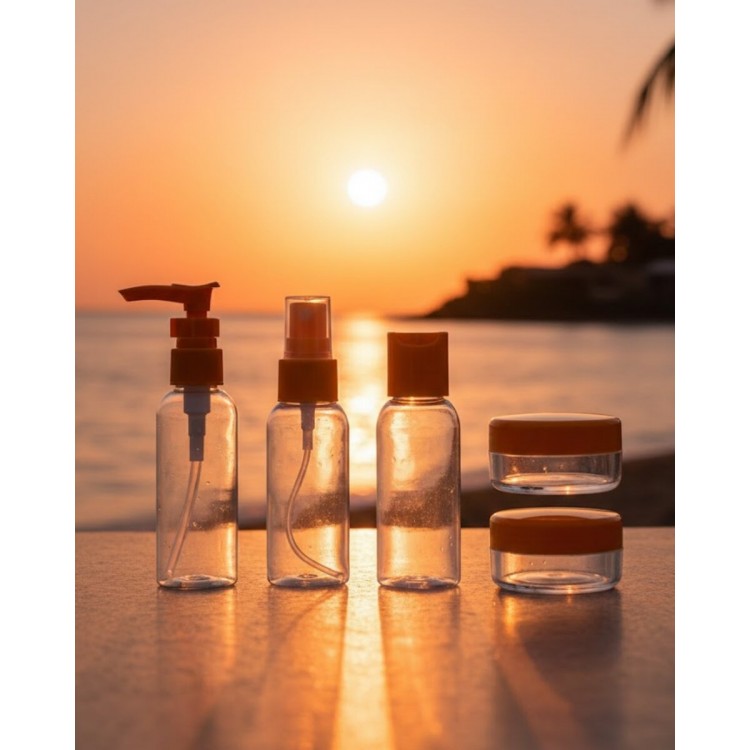 Travel Size 5-Piece Cosmetic Refill Set 30 mlLeak Proof Design