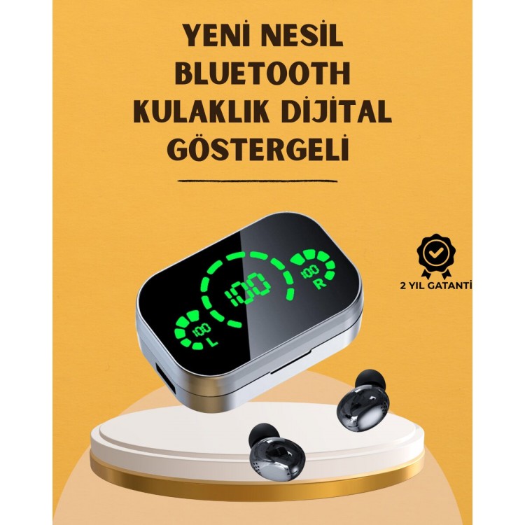 LED Ekranlı Kablosuz Kulaklık – Gürültü Önleyici Mikrofon ve Dokunmatik Özellikli