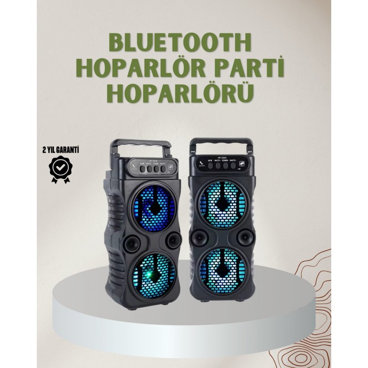 1200 mAh Rechargeable Bluetooth Speaker with LED Light –FM Radio Memory Card Supported