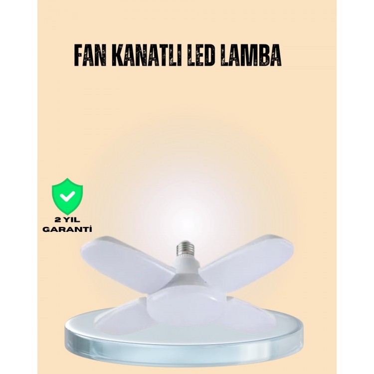 Yüksek Işık Güçlü LED Ampül 4 Kollu Katlanır Pervane Tasarım