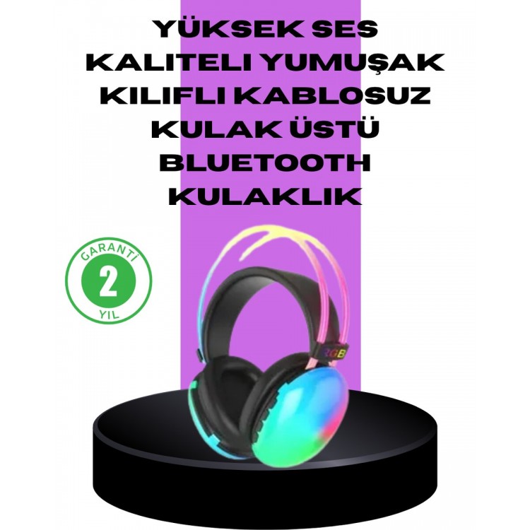 RGB Aydınlatmalı Kablosuz Bluetooth Oyuncu Kulaklığı