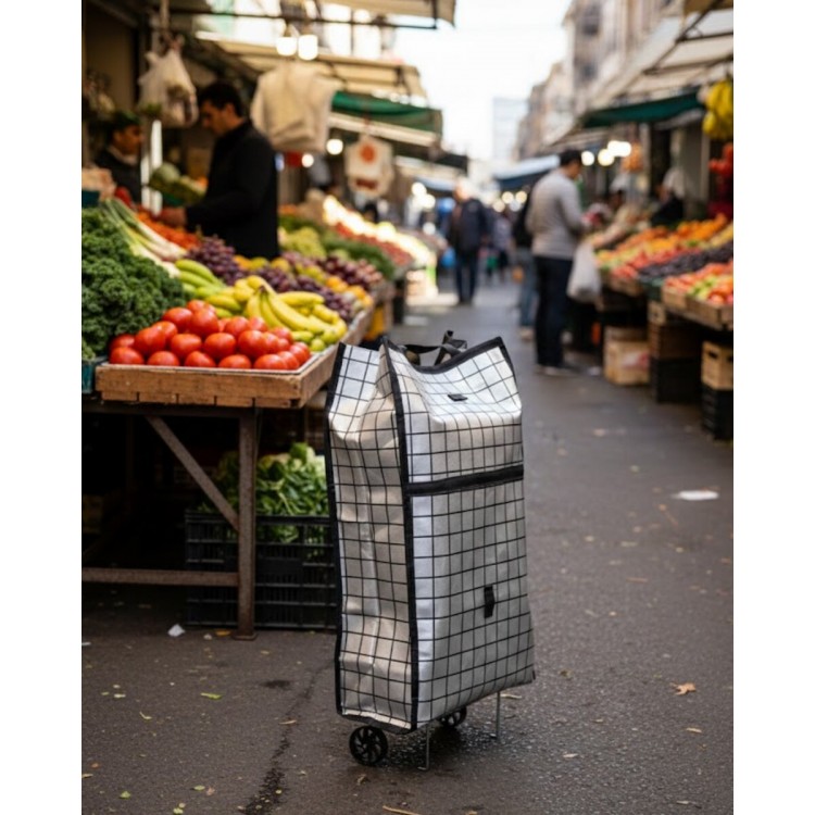 Wheeled Market and Market Suitable for Heavy Load Carryingbag