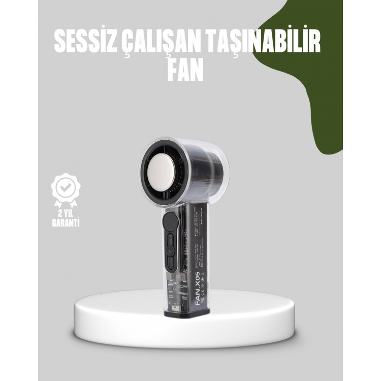Rechargeable Mini Fan with Digital Display 100 Speed ​​LevelsSetting