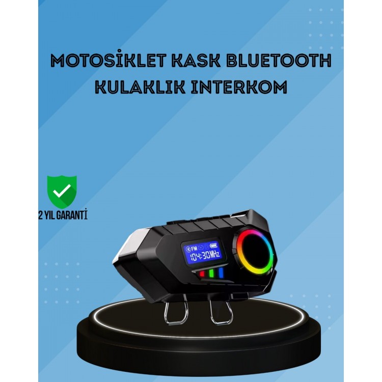 Bluetooth 5.4 Intercom with 500mAh Battery LED DisplayFM Supported